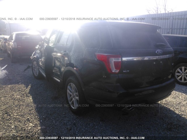 1FM5K8D82JGC89885 - 2018 FORD EXPLORER XLT BLACK photo 3