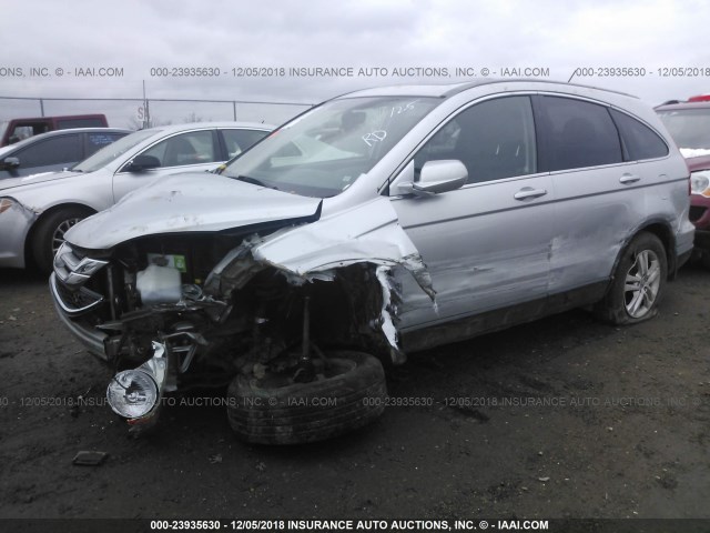 5J6RE4H71BL012090 - 2011 HONDA CR-V EXL SILVER photo 2