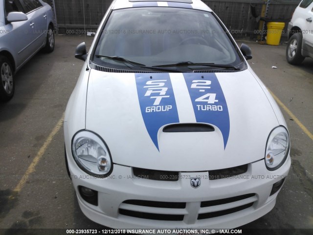 1B3AS66S05D252259 - 2005 DODGE NEON SRT-4 WHITE photo 6