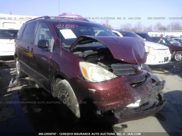 5TDZA23C05S367796 - 2005 TOYOTA SIENNA CE/LE RED photo 1