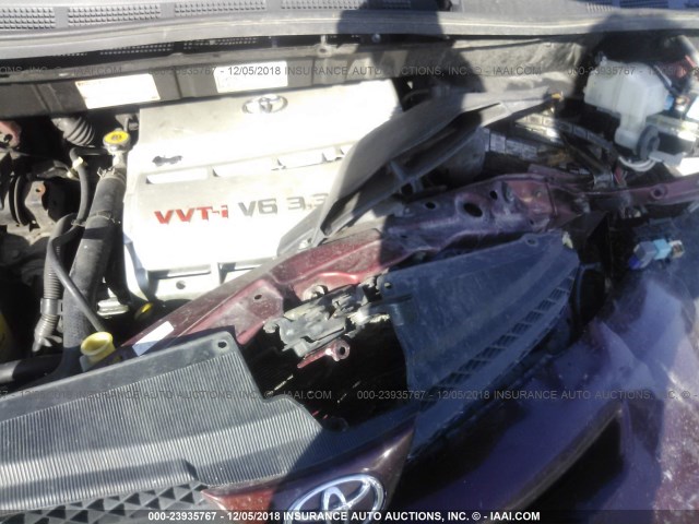 5TDZA23C05S367796 - 2005 TOYOTA SIENNA CE/LE RED photo 10