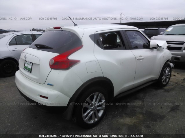 JN8AF5MR4DT211591 - 2013 NISSAN JUKE S/SV/SL WHITE photo 4