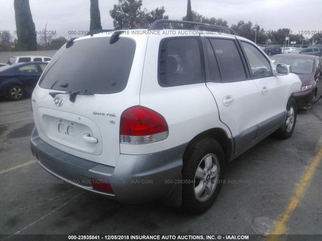 KM8SC13D36U098989 - 2006 HYUNDAI SANTA FE GLS/LIMITED WHITE photo 4