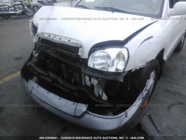 KM8SC13D36U098989 - 2006 HYUNDAI SANTA FE GLS/LIMITED WHITE photo 6