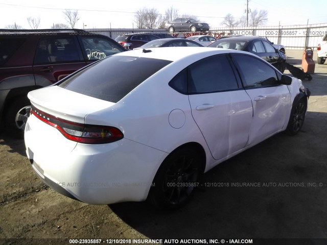 1C3CDFAA5GD624010 - 2016 DODGE DART SE WHITE photo 4