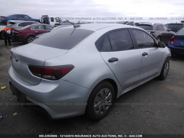 3KPA24AB0JE067759 - 2018 KIA RIO LX/S SILVER photo 4