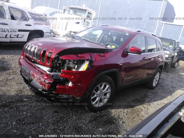 1C4PJMCS6EW264392 - 2014 JEEP CHEROKEE LATITUDE RED photo 2