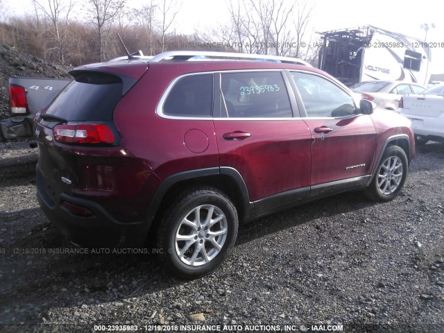 1C4PJMCS6EW264392 - 2014 JEEP CHEROKEE LATITUDE RED photo 4