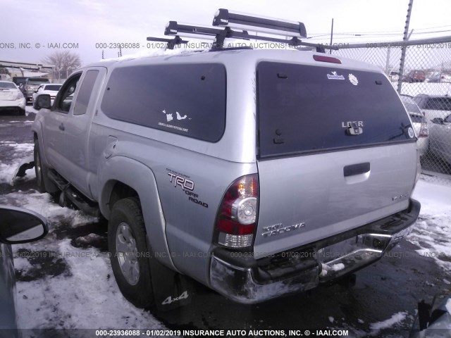 5TEUU4EN1AZ735928 - 2010 TOYOTA TACOMA ACCESS CAB ვერცხლისფერი ფოტო 3