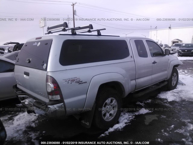 5TEUU4EN1AZ735928 - 2010 TOYOTA TACOMA ACCESS CAB ვერცხლისფერი ფოტო 4
