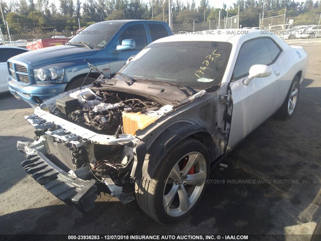 2C3CDYAG5CH176235 - 2012 DODGE CHALLENGER SXT WHITE photo 2