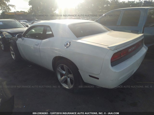 2C3CDYAG5CH176235 - 2012 DODGE CHALLENGER SXT WHITE photo 3