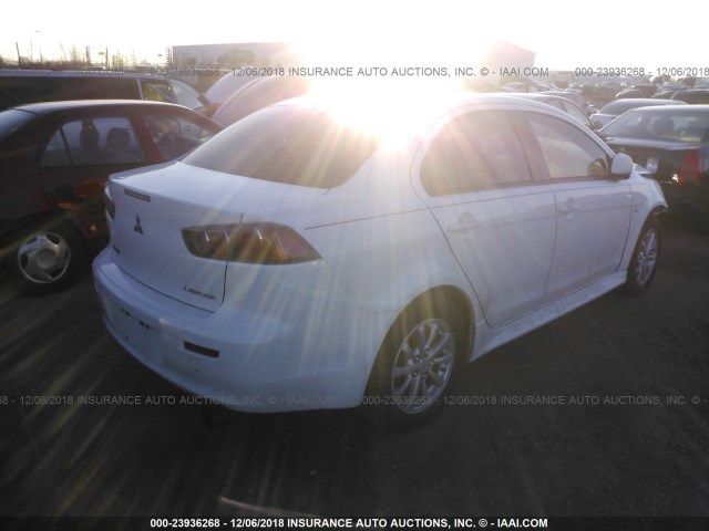 JA32U2FU2AU026997 - 2010 MITSUBISHI LANCER ES/ES SPORT WHITE photo 4