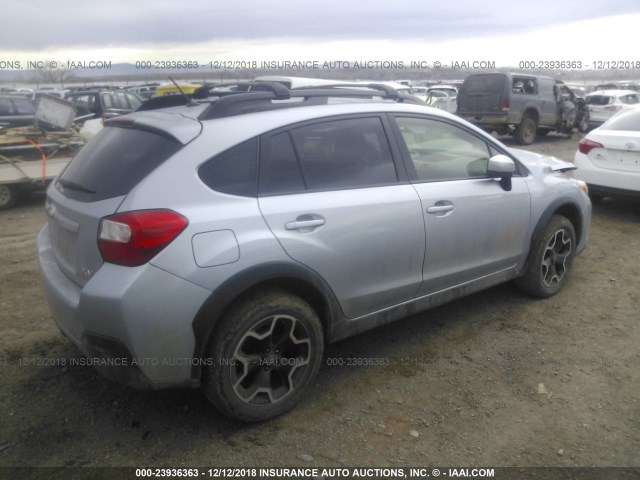 JF2GPACC7F9213927 - 2015 SUBARU XV CROSSTREK 2.0 PREMIUM SILVER photo 4