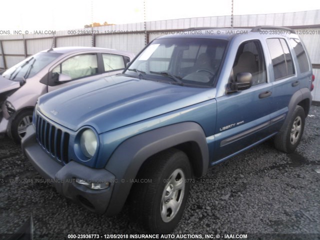 1J4GK48K33W651804 - 2003 JEEP LIBERTY SPORT/FREEDOM BLUE photo 2