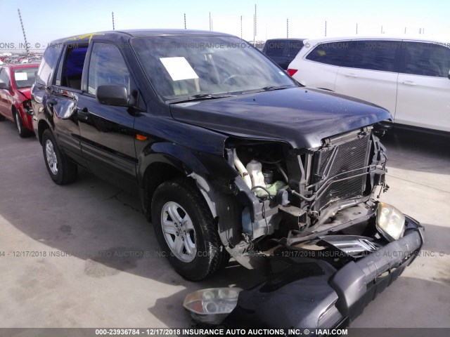 5FNYF28127B021177 - 2007 HONDA PILOT LX BLACK photo 1