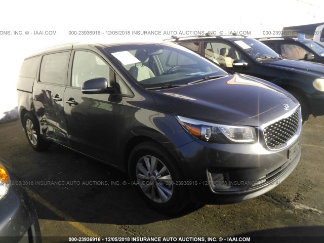 KNDMB5C15G6207276 - 2016 KIA SEDONA LX GRAY photo 1