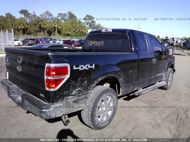 1FTFX1EV5AFB37112 - 2010 FORD F150 SUPER CAB BLACK photo 4