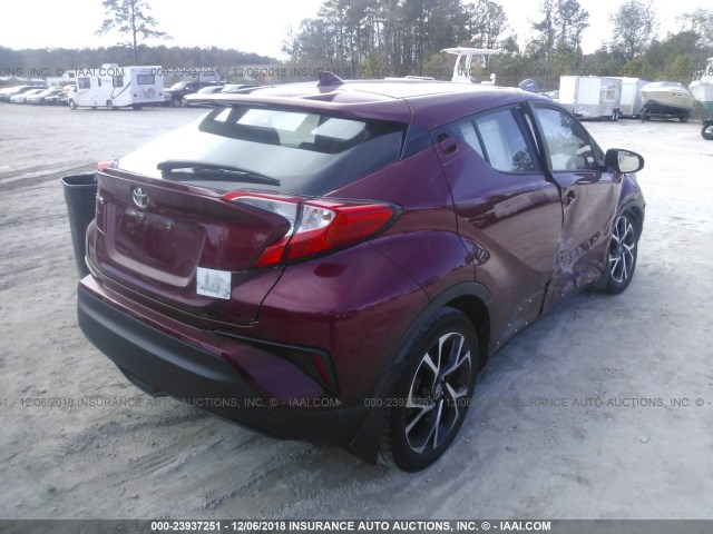 NMTKHMBX9JR016438 - 2018 TOYOTA C-HR XLE/XLE PREMIUM BURGUNDY photo 4