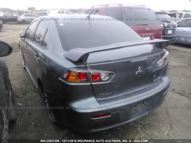 JA32U8FW8BU035452 - 2011 MITSUBISHI LANCER GTS GRAY photo 3