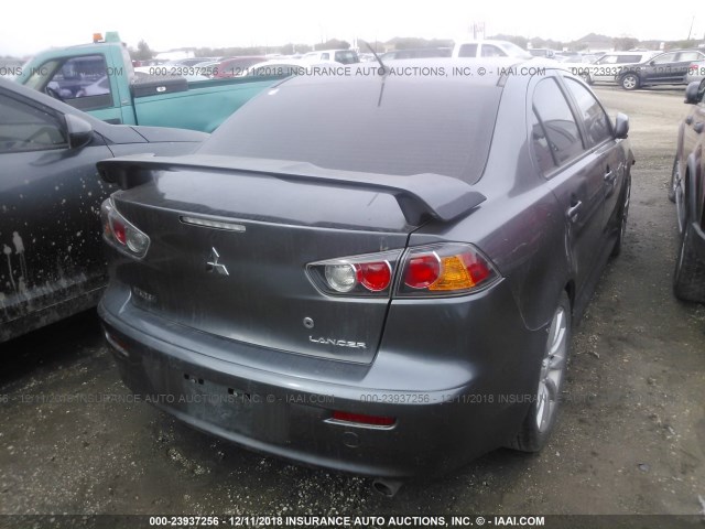 JA32U8FW8BU035452 - 2011 MITSUBISHI LANCER GTS GRAY photo 4