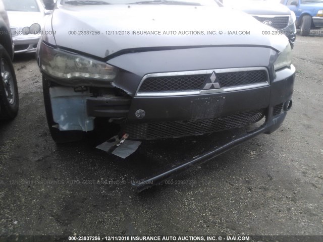 JA32U8FW8BU035452 - 2011 MITSUBISHI LANCER GTS GRAY photo 6