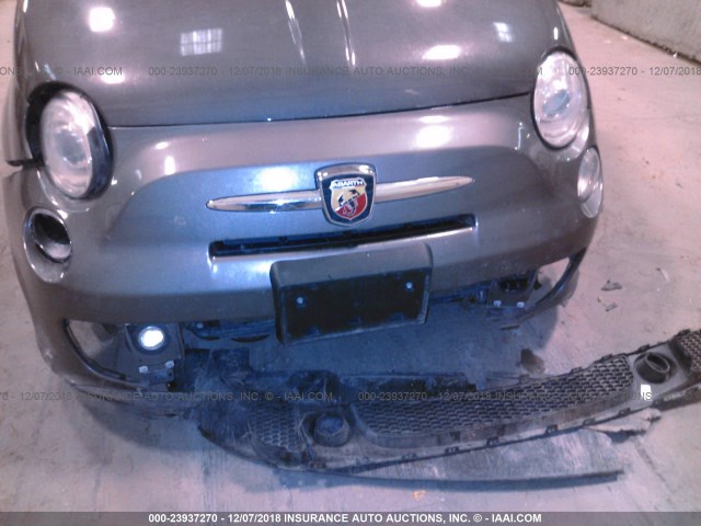 3C3CFFFH9DT648767 - 2013 FIAT 500 ABARTH GRAY photo 6