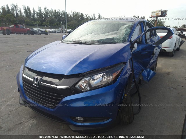 3CZRU5H53JM714531 - 2018 HONDA HR-V EX BLUE photo 2