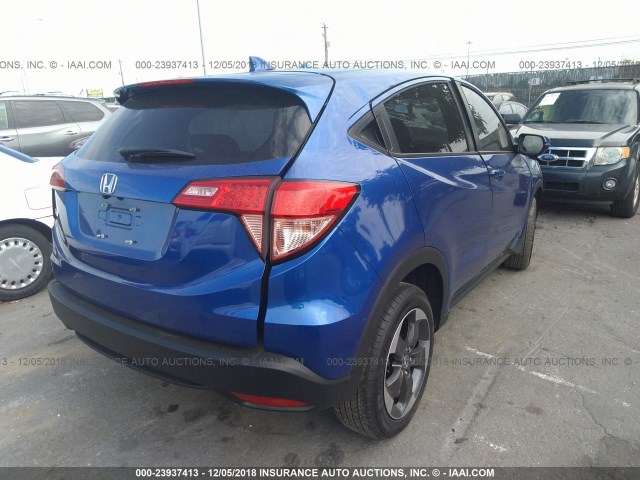 3CZRU5H53JM714531 - 2018 HONDA HR-V EX BLUE photo 4