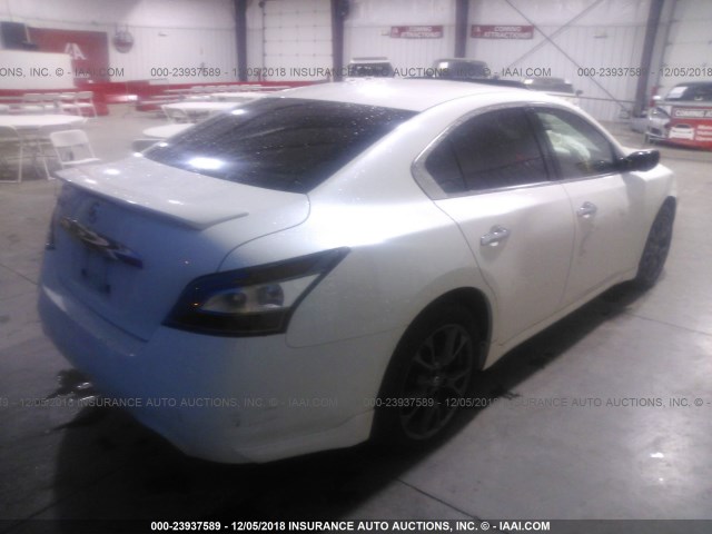 1N4AA5APXEC910521 - 2014 NISSAN MAXIMA S/SV WHITE photo 4