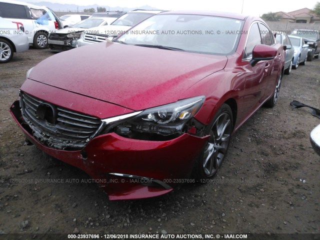 JM1GL1W56H1121880 - 2017 MAZDA 6 GRAND TOURING RED photo 2