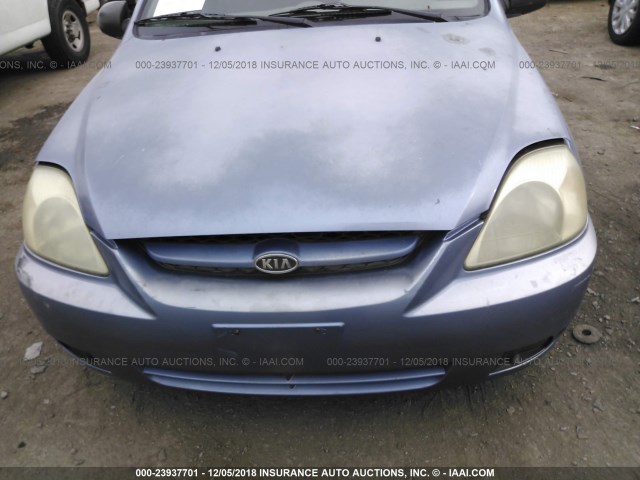 KNADC125136276211 - 2003 KIA RIO BLUE photo 6