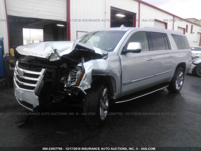 1GYS3HKJ8JR339858 - 2018 CADILLAC ESCALADE ESV LUXURY SILVER photo 2