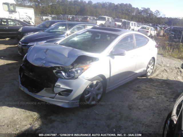 5NPDH4AE1DH265482 - 2013 HYUNDAI ELANTRA GLS/LIMITED SILVER photo 2