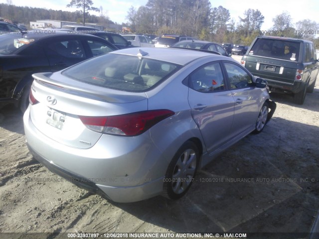 5NPDH4AE1DH265482 - 2013 HYUNDAI ELANTRA GLS/LIMITED SILVER photo 4