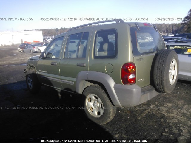 1J4GK48K03W727561 - 2003 JEEP LIBERTY SPORT/FREEDOM GREEN photo 3