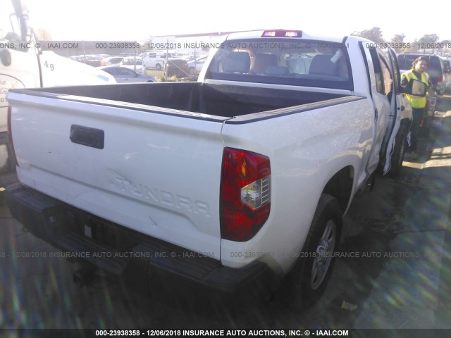 5TFRU5F14EX031694 - 2014 TOYOTA TUNDRA DOUBLE CAB SR/SR5 WHITE photo 4