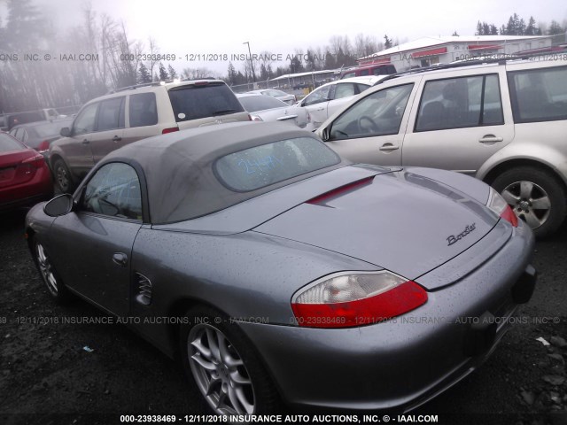 WP0CA29863U620444 - 2003 PORSCHE BOXSTER SILVER photo 3