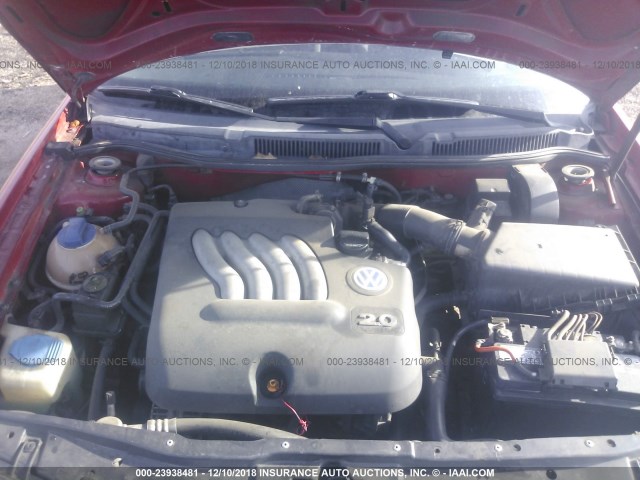 3VWSC29M7YM161291 - 2000 VOLKSWAGEN JETTA GLS RED photo 10