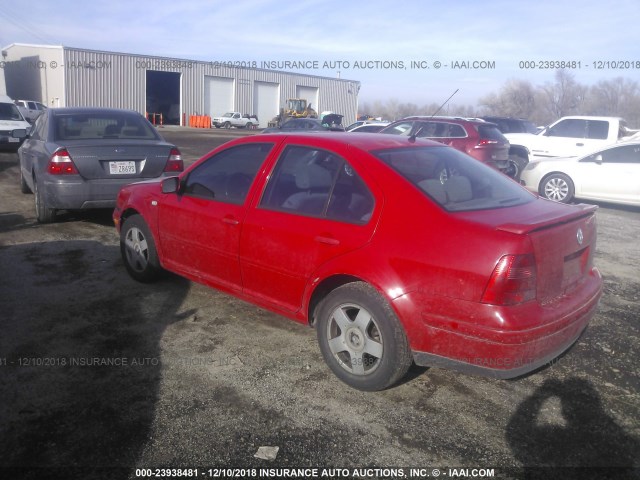 3VWSC29M7YM161291 - 2000 VOLKSWAGEN JETTA GLS RED photo 3