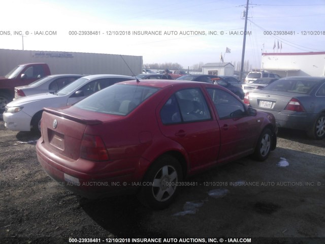 3VWSC29M7YM161291 - 2000 VOLKSWAGEN JETTA GLS RED photo 4