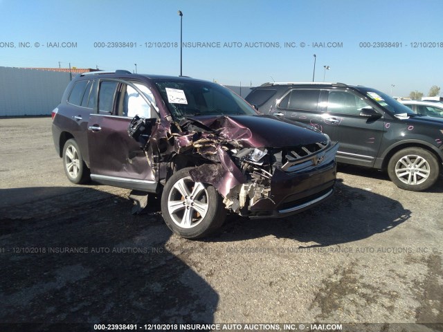 5TDYK3EH8DS109354 - 2013 TOYOTA HIGHLANDER LIMITED PURPLE photo 1