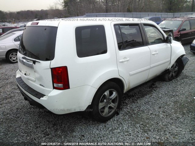 5FNYF4H70CB029286 - 2012 HONDA PILOT EXLN WHITE photo 4