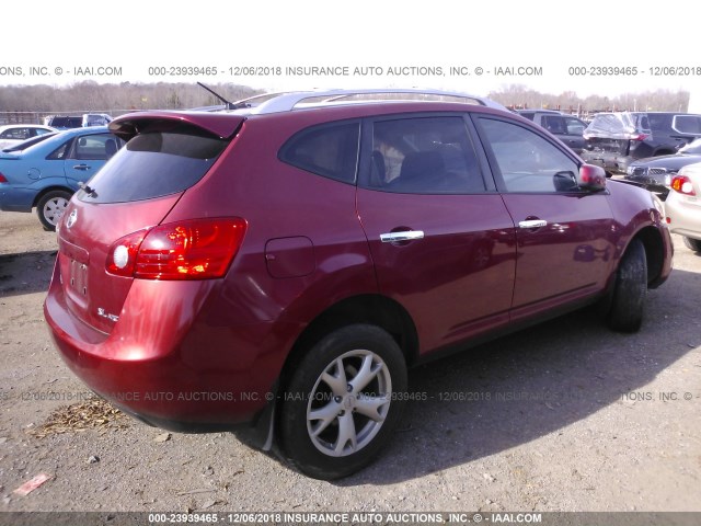 JN8AS5MV5AW115181 - 2010 NISSAN ROGUE S/SL/KROM RED photo 4