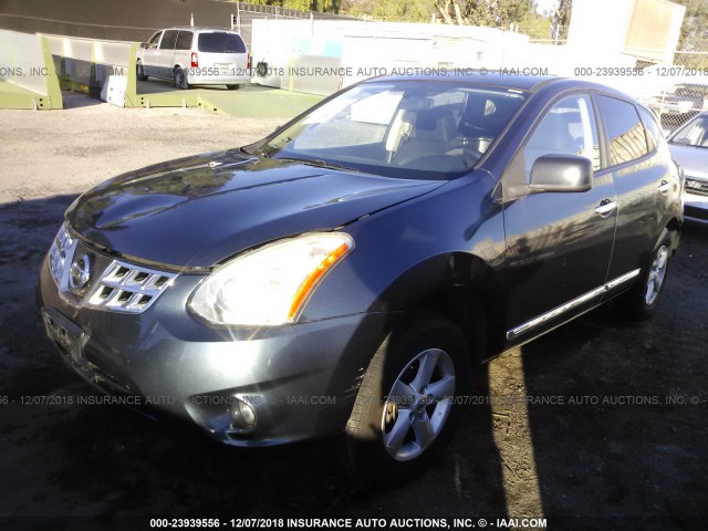 JN8AS5MT1CW266567 - 2012 NISSAN ROGUE S/SV BLUE photo 2