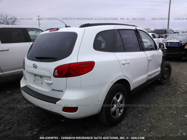 5NMSG13D08H180956 - 2008 HYUNDAI SANTA FE GLS WHITE photo 4