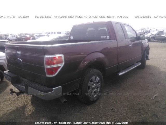 1FTEX1C82AFD17995 - 2010 FORD F150 SUPER CAB MAROON photo 4