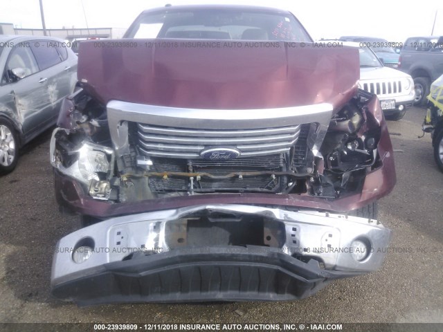 1FTEX1C82AFD17995 - 2010 FORD F150 SUPER CAB MAROON photo 6