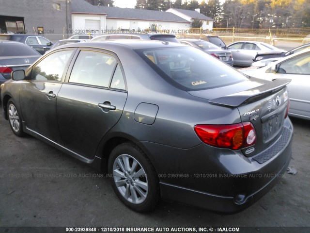 2T1BU4EE2AC471146 - 2010 TOYOTA COROLLA S/LE/XLE GRAY photo 3