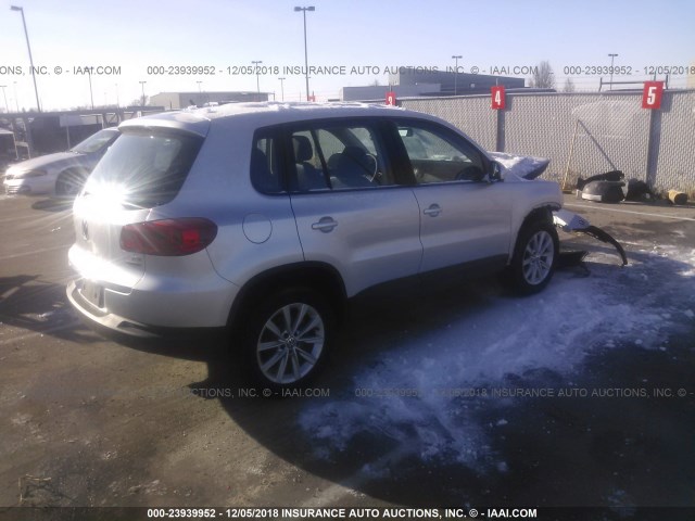 WVGBV7AXXHK046414 - 2017 VOLKSWAGEN TIGUAN SILVER photo 4